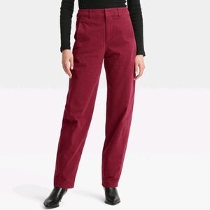 Women's High-Rise Curved Leg Chino Pants - Universal Thread Red 6